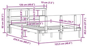 ΠΛΑΙΣΙΟ ΚΡΕΒΑΤΙΟΥ ΜΕ ΚΕΦΑΛΑΡΙ 120X200 ΕΚ. ΑΠΟ ΜΑΣΙΦ ΞΥΛΟ ΠΕΥΚΟΥ 3306084