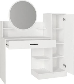 Τουαλέτα με καθρέπτη Andera Megapap χρώμα λευκό 123,9x35x144,4εκ.