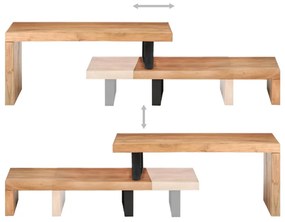 vidaXL Σετ Τραπεζάκια Σαλονιού 2 τεμ. από Μασίφ Ξύλο Ακακίας