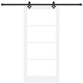 vidaXL Συρόμενη Πόρτα Χειροκίνητος Λευκό 93 x 202 cm Ξύλο και μέταλλο