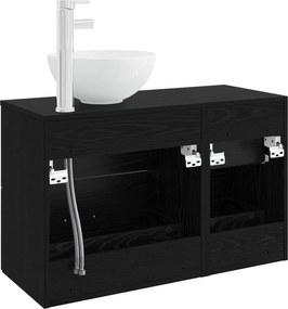vidaXL Σετ Επίπλων Μπάνιου 2 pcs Μαύρη Δρυς Επεξεργασμένο Ξύλο