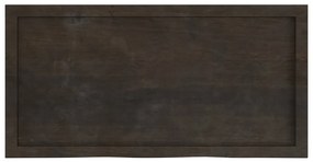 vidaXL Επιφάνεια Τραπεζιού Σκούρο Καφέ 100x50x(2-6)εκ Επεξ. Μασίφ Δρυς