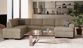 Γωνιακός Καναπές Scandinavian Choice B107, Beige, 296x201x84cm, Πόδια: Ξύλο | Epipla1.gr