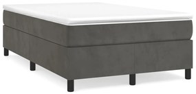 vidaXL Κρεβάτι Boxspring με Στρώμα Σκούρο Γκρι 120x190 εκ. Βελούδινο