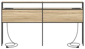 vidaXL Κεφαλάρι Αποθήκης με ράφι Sonoma Δρυς 200 cm Επεξεργασμένο ξύλο