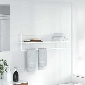 vidaXL Βάση για Πετσέτες Επιτοίχια Λευκή 95 x 25 x 22 εκ. Σιδερένια