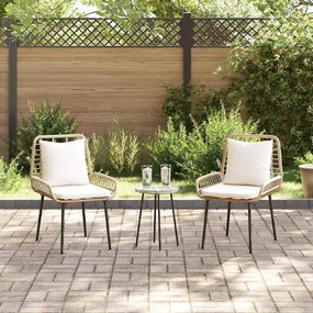 vidaXL Σέτ φαγητού για κήπο 3 pcs Καφέ, Μαύρο, Κρέμα 35 x 35 x 45 εκ