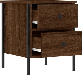 vidaXL Κομοδίνα 2 Τεμ. Καφέ Δρυς 40x42x50 εκ. από Επεξεργασμένο Ξύλο