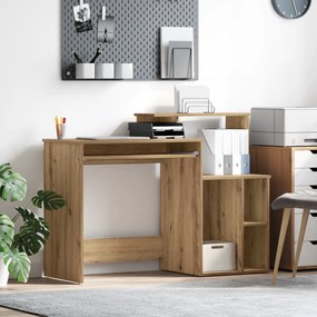 vidaXL Γραφείο με Αποθήκευση Δρυς 120.5x44x88.5 εκ. Επεξεργασμένο Ξύλο