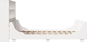 vidaXL Κρεβάτι Βιβλιοθήκη Χωρίς Στρώμα Λευκό 140x200 εκ Μασίφ Πεύκο