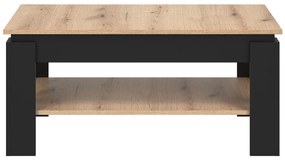 Τραπεζάκι σαλονιού Orlando AG109, Δρυς, Μαύρο, 47x68x102cm, 23 kg, Πλαστικοποιημένη μοριοσανίδα, Γωνιακό | Epipla1.gr