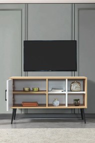 Έπιπλο Τηλεόρασης Sapphire Δρυς / Ανθρακί SOCLO 100x35x20
