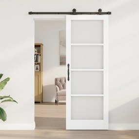 vidaXL Συρόμενη Πόρτα  με Σετ Αξεσουάρ 'ORKDAL' Λευκή 78x211 εκ.