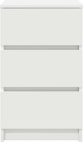 vidaXL Κομοδίνο με 3 συρτάρια Λευκό 39x35x65 εκ.