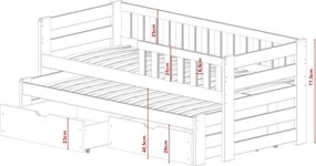 BOLKO 80x160 pine bunk bed Lano Furniture