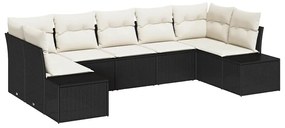 vidaXL Σετ Καναπέ Κήπου 7 pcs Μαύρο και κρεμ 289 x 154 x 85 εκ.
