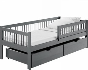 EDAT 90x200 γραφίτη μονό παιδικό κρεβάτι LN7676