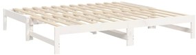 vidaXL Καναπές Κρεβάτι Συρόμενος Λευκός 2x(75x190) εκ. από Μασίφ Πεύκο