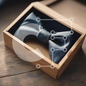 Σετ των 2 Intra Συλλεκτικό Ξύλινο Παζλ Plywood 4mm - Κομψό μαύρο παπιγιόν Σε Ξύλινο Κουτί Σε Ξύλινο Κουτί - Διαστάσεις: 10x10 cm – 25 κομμάτια