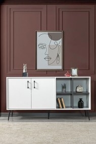 Κονσόλα Λευκό / Ανθρακί SOODER 160x44x20