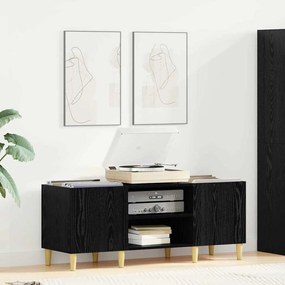 vidaXL Ντουλάπι δίσκων βινυλίου Μαύρη Οξυά 121 x 38 x 48 cm