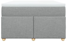 Κρεβάτι Boxspring με Στρώμα Ανοιχτό Γκρι 120x190 εκ. Υφασμάτινο - Γκρι