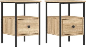 vidaXL Κομοδίνα 2 τεμ. Sonoma Δρυς 34 x 36 x 50 εκ. από Επεξεργ. Ξύλο
