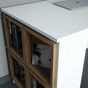 Stewehome Γραφείο μελέτης Λευκό / Καρυδιά 120x65x75 cm