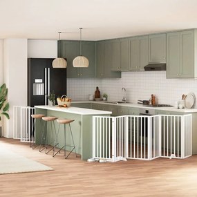 Διαχωριστικό Σκύλων/Πόρτα Πτυσσόμενο 15 Πάνελ 750εκ Ξύλο Λεύκας