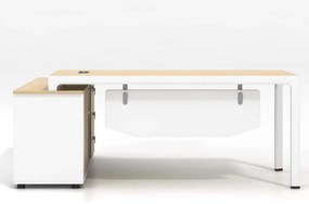 THESIS Γραφείο Αναστρέψιμη Γωνία, Απόχρωση Beech - Άσπρο