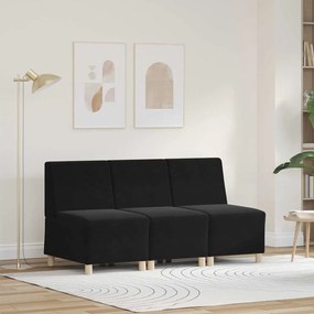 vidaXL Μοναδικός Καναπές χωρίς Χερούλια 3 pcs Μαύρο 55 x 74 x 82 εκ.