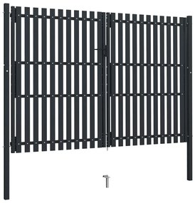 vidaXL Πόρτα με Διπλή Πόρτα και Φράχτη Ανθρακί 300x200 εκ. από Ατσάλι