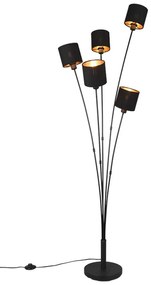 Φωτιστικό Δαπέδου Tommy R46335979 5xE14 40W 48x163cm Black Mat RL Lighting Metal