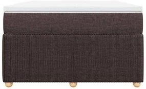 vidaXL Κρεβάτι Boxspring με Στρώμα Σκούρο Καφέ 120x200 εκ. Υφασμάτινο