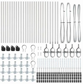 vidaXL Στύλος Περιφράξεων 26 pcs Ασημί 3.2 x 3.2 x 140 εκ Ατσάλι