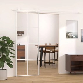 vidaXL Συρόμενη Πόρτα Λευκή 76 x 205 εκ. από Γυαλί ESG / Αλουμίνιο