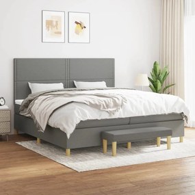 ΚΡΕΒΑΤΙ BOXSPRING ΜΕ ΣΤΡΩΜΑ ΣΚΟΥΡΟ ΓΚΡΙ 200X200 ΕΚ. ΥΦΑΣΜΑΤΙΝΟ 3137102