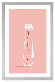 Αφίσα με παρπαστού Μινιμαλιστικό λουλούδι - 20x30 silver