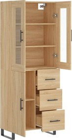 vidaXL Ντουλάπι Sonoma δρυς 69,5 x 34 x 180 εκ. από Επεξεργασμένο Ξύλο