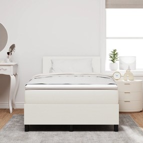 vidaXL Κρεβάτι με Σπαστή Βάση με Στρώμα & LED Λευκό 120x200 εκ Βελούδινο Ύφασμα