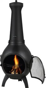 VEVOR 18 In Chiminea Outdoor Wood Burning Firepit with Grill Mesh &amp; Chimney Coat