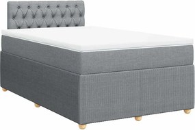vidaXL Κρεβάτι Boxspring με Στρώμα Ανοιχτό Γκρι 120x200 εκ. Υφασμάτινο