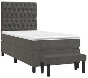 ΚΡΕΒΑΤΙ BOXSPRING ΜΕ ΣΤΡΩΜΑ ΣΚΟΥΡΟ ΓΚΡΙ 80X200 ΕΚ. ΒΕΛΟΥΔΙΝΟ 3137990