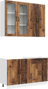 vidaXL Μονάδα κουζίνας KALMAR 4 pcs Παλαιωμένο ξύλο Επεξεργασμένο Ξύλο