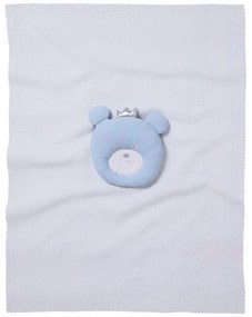 Κουβέρτα Βρεφική Πικέ 4959 White-Blue Das Home Αγκαλιάς 75x100cm 100% Βαμβάκι