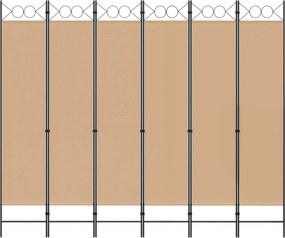 vidaXL Διαχωριστικό Δωματίου 6-Πάνελ Μπεζ 240 x 200 cm Ύφασμα