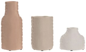 Σετ 3 Βάζα Home ESPRIT Πολύχρωμο Πήλινα 10 x 7 x 24 cm (3 Τεμάχια)