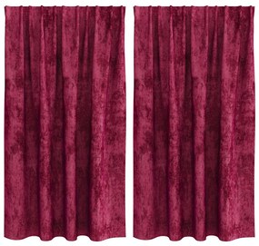 vidaXL Κουρτίνα με κουρτίνες 2 pcs Μπορντό 140 x 140 cm Βελούδο