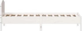 vidaXL Σκελετός Κρεβατιού Χωρίς Στρώμα Λευκό 100x200 εκ. Μασίφ Πεύκο