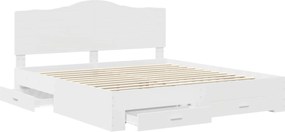 vidaXL Σκελετός Κρεβατιού Λευκό 200 x 200 cm Επεξεργασμένο ξύλο